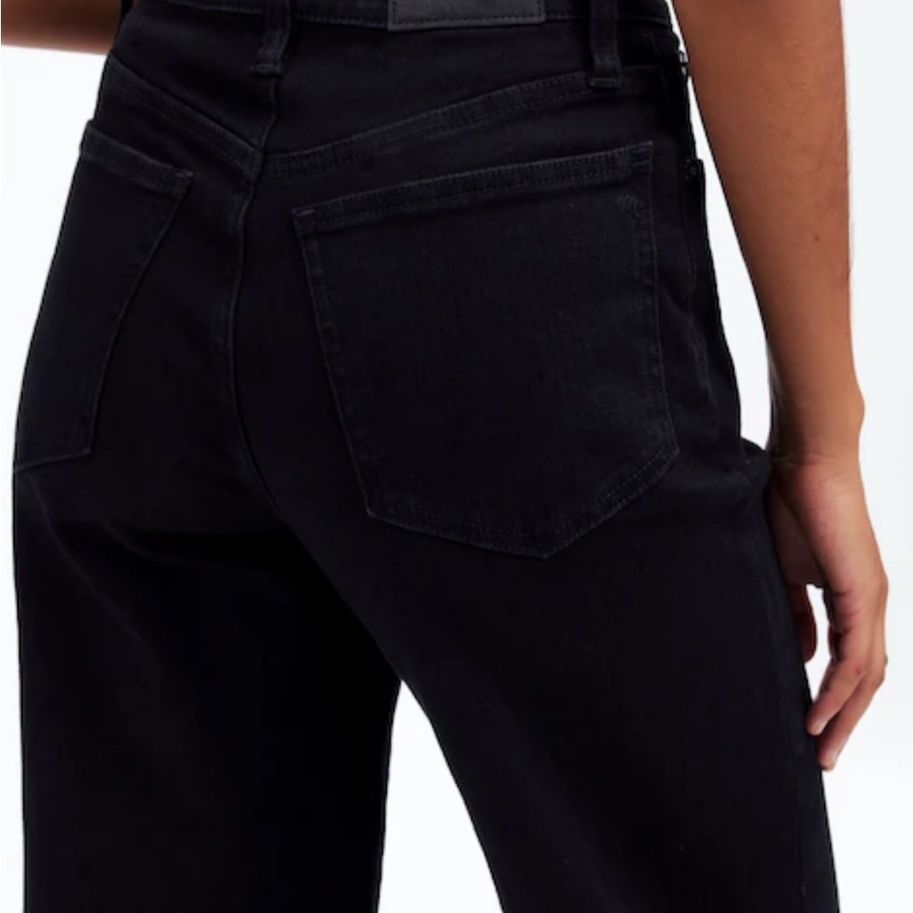 Madewell - The Perfect Vintage Wide-Leg Black Jeans in Black Rinse Wash